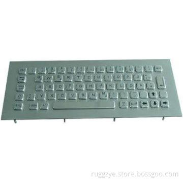 Vandal proof rugged panel mount stainless steel keyboard fo